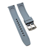 19mm, 20mm, 22mm Ladder Step Pattern Gray FKM Rubber Watch Strap, Quick Release Spring Bars