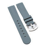 20mm Gray Curved End Vulcanized FKM Rubber Watch Strap For Rolex and Omega