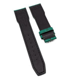 21mm Pilot Style Pine Green Ostrich Leather Watch Strap For IWC, Semi Square Tail