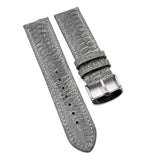 22mm Lava Grey Turkey Leather Watch Strap, White Stitching