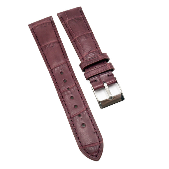 20mm Sangria Red Alligator Leather Watch Strap