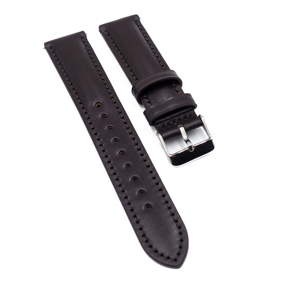 20mm Dark Brown Bridle Leather Watch Strap