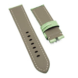 24mm Mint Green Alligator Pattern Calf Leather Watch Strap For Panerai