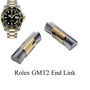 20mm Gold/Steel 904L Stainless Steel End Link For Rolex GMT 2