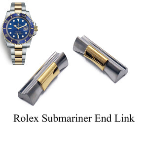20mm Gold/Steel 904L Stainless Steel End Link For Rolex Submariner