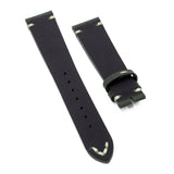 20mm, 22mm Vintage Style Army Green Matte Calf Leather Watch Strap
