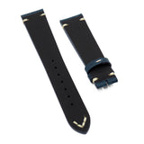 20mm, 22mm Vintage Style Space Blue Matte Calf Leather Watch Strap