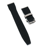21mm Pilot Style Gray Canvas Watch Strap For IWC, Semi Square Tail