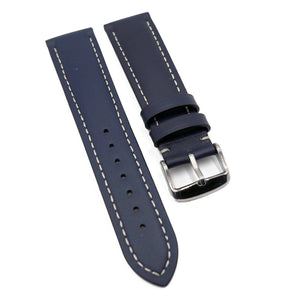 22mm Space Blue Calf Leather Watch Strap For Blancpain