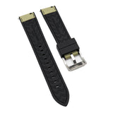 20mm, 22mm Hybrid Khaki Nylon FKM Rubber Watch Strap, Quick Release Spring Bars