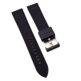 20mm, 22mm Hybrid Black Nylon FKM Rubber Watch Strap, Quick Release Spring Bars