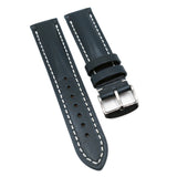 22mm Denim Blue Calf Leather Watch Strap For Breitling