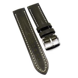 22mm Chocolate Brown Calf Leather Watch Strap For Breitling