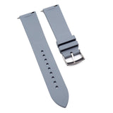 20mm, 22mm Raised Center Pattern Gray FKM Rubber Watch Strap, Quick Release Spring Bars