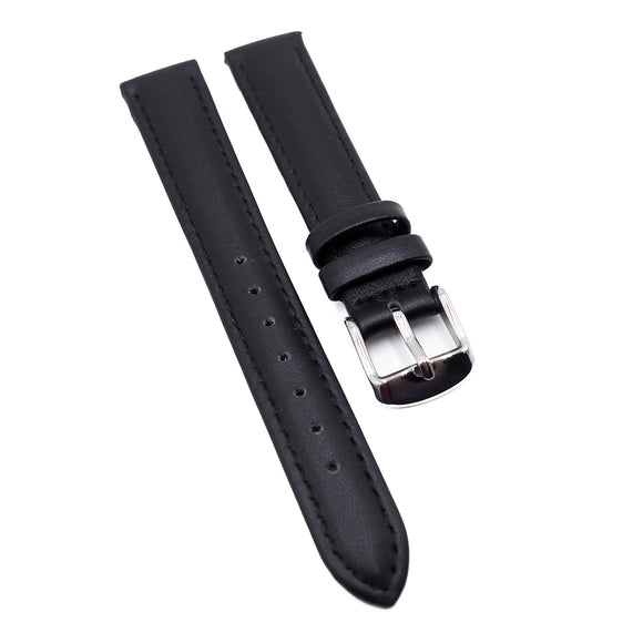 16mm Black Calf Leather Watch Strap