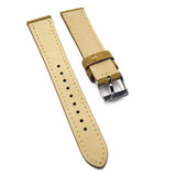 19mm Classic Style Flaxen Yellow Suede Leather Watch Strap