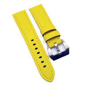 22mm Yellow Saffiano Leather Watch Strap For Panerai, Non-Padded
