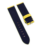 22mm Yellow Saffiano Leather Watch Strap For Panerai, Non-Padded