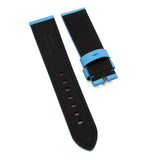 22mm Sky Blue Saffiano Leather Watch Strap For Panerai, Non-Padded