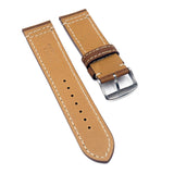 24mm Bronze Orange Calf Leather Watch Strap For Breitling Super Avi