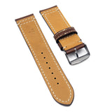 24mm Syrup Brown Calf Leather Watch Strap For Breitling Super Avi