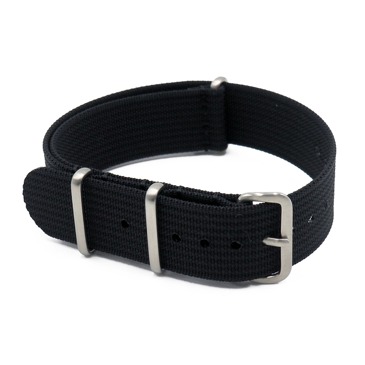 20mm, 22mm Nato Style Black Ribbed Nylon Watch Strap – Revival Strap