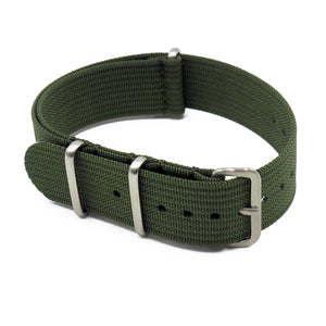 20mm, 22mm Nato Style Army Green Ribbed Nylon Watch Strap