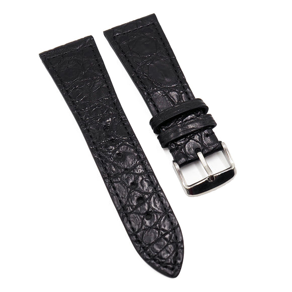 26mm Black Alligator Leather Watch Strap For Franck Muller-Revival Strap