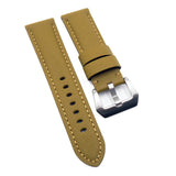 24mm, 26mm Dark Goldenrod Saffiano Leather Watch Strap For Panerai, Two Length Size-Revival Strap