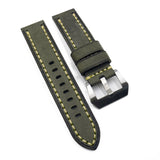 22mm, 24mm, 26mm Gray Pueblo Calf Leather Watch Strap, Crude Stitching-Revival Strap