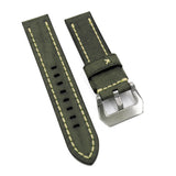 22mm, 24mm, 26mm Gray Pueblo Calf Leather Watch Strap, Crude Stitching-Revival Strap