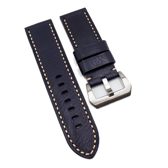 24mm, 26mm Oriental Blue Calf Leather Watch Strap-Revival Strap
