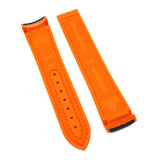 20mm Dual Color Black & Orange Curved End Rubber Watch Strap For Omega-Revival Strap