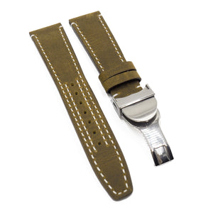22mm Peanut Brown Matte Calf Leather Watch Strap For Tudor Black Bay-Revival Strap