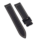 20mm Black Matte Calf Leather Watch Strap For Zenith-Revival Strap