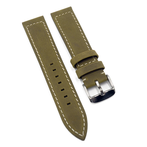 20mm Walnut Brown Matte Calf Leather Watch Strap For Zenith-Revival Strap