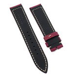 20mm Dark Red Matte Calf Leather Watch Strap For Zenith-Revival Strap