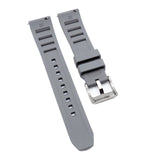 20mm RM Vented Pattern Straight End Gray FKM Rubber Watch Strap, Quick Release Spring Bars-Revival Strap