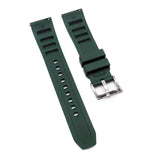 20mm RM Vented Pattern Straight End Dark Green FKM Rubber Watch Strap, Quick Release Spring Bars-Revival Strap