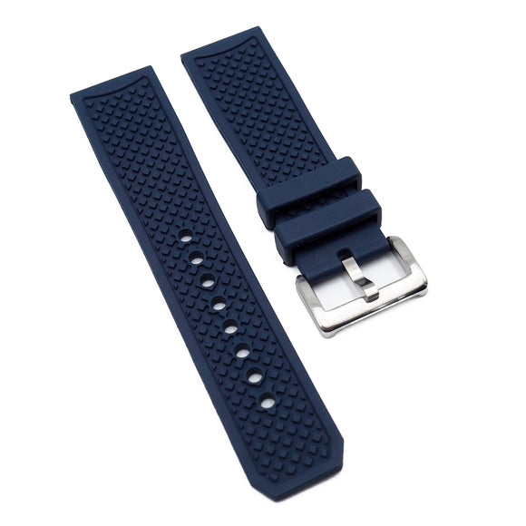 24mm Navy Blue FKM Rubber Watch Strap For Calibre de Cartier Diver