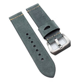 24mm Vintage Style Independence Blue Matte Calf Leather Watch Strap