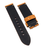 24mm Vintage Style Ocher Orange Suede Leather Watch Strap