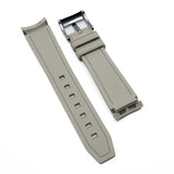 20mm Curved End Nylon Grain Thunder Gray Rubber Watch Strap For Rolex, Omega and MoonSwatch