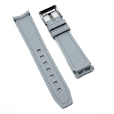 20mm Curved End Nylon Grain Lava Gray Rubber Watch Strap For Rolex, Omega and MoonSwatch
