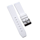 20mm Curved End Nylon Grain White Rubber Watch Strap For Rolex, Omega and MoonSwatch