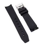20mm Curved End Black Camo Rubber Watch Strap For Rolex, Omega and MoonSwatch