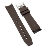 20mm Curved End Brown Camo Rubber Watch Strap For Rolex, Omega and MoonSwatch