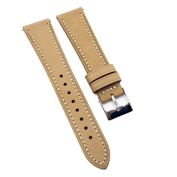 20mm Khaki Italy Matte Calf Leather Watch Strap