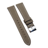 18mm, 20mm Etoupe Gray Litchi Grain Calf Leather Watch Strap