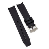 20mm Curved End Black Digital Camo Rubber Watch Strap For Rolex, Omega and MoonSwatch